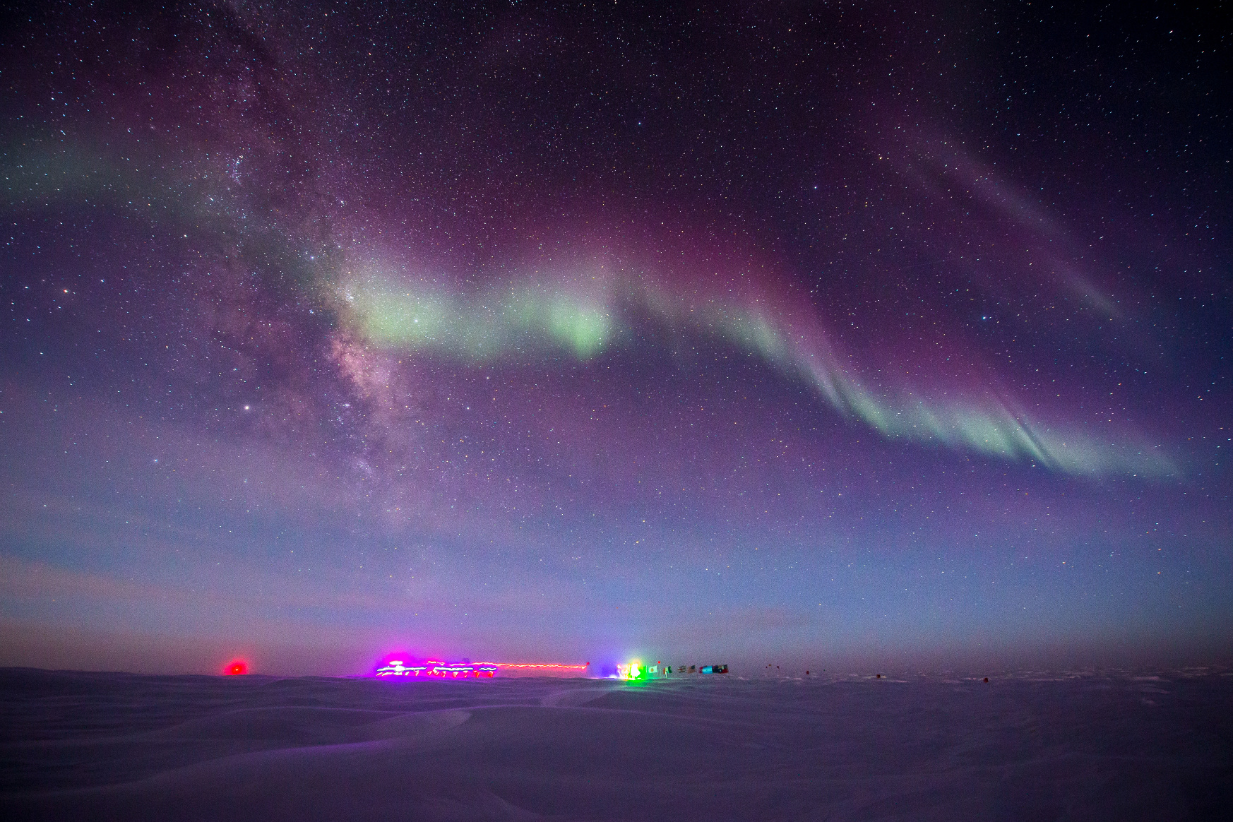 Discipline 4 - individual sled pull from the geographical pole to the ceremonial pole. (Photo: Hunter Davis)